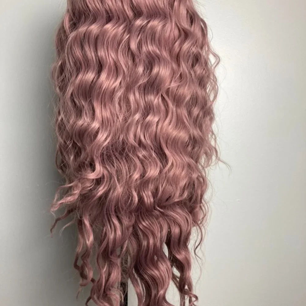 Pink Kinky Curly Lace Front Wig
